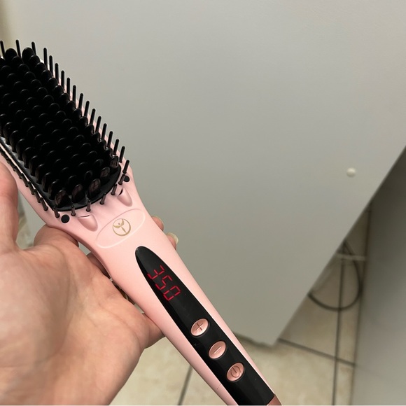 L'ange Hair Brush Straightener Pink Electric Lange Works - Picture 7 of 7